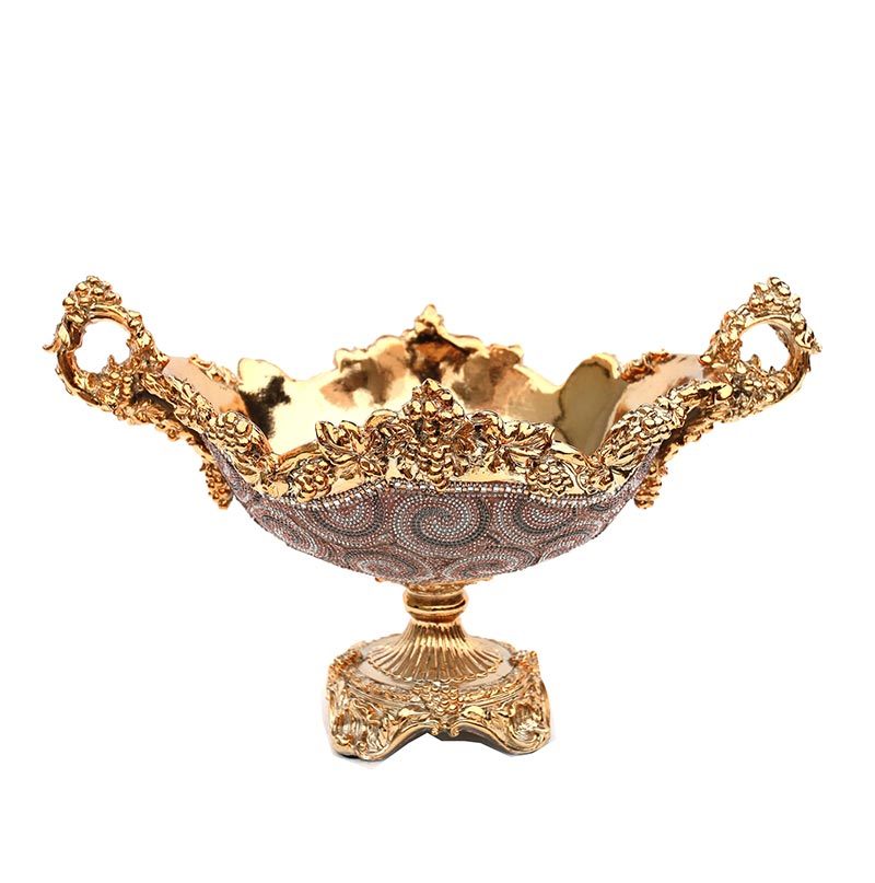 Ambrose Chrome Plated Crystal Embellished Ceramic Platter