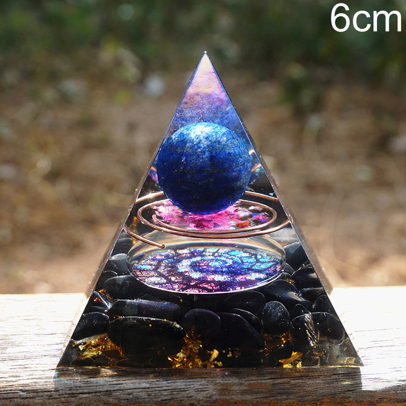 Natural Tiger Eye Orgonite Pyramid Healing Crystal