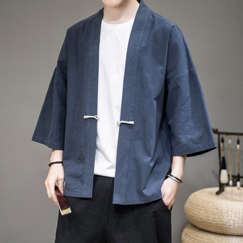 Summer Jacket Men Cardigan Kimono Coat