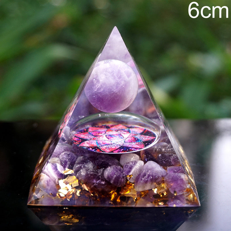 Natural Tiger Eye Orgonite Pyramid Healing Crystal