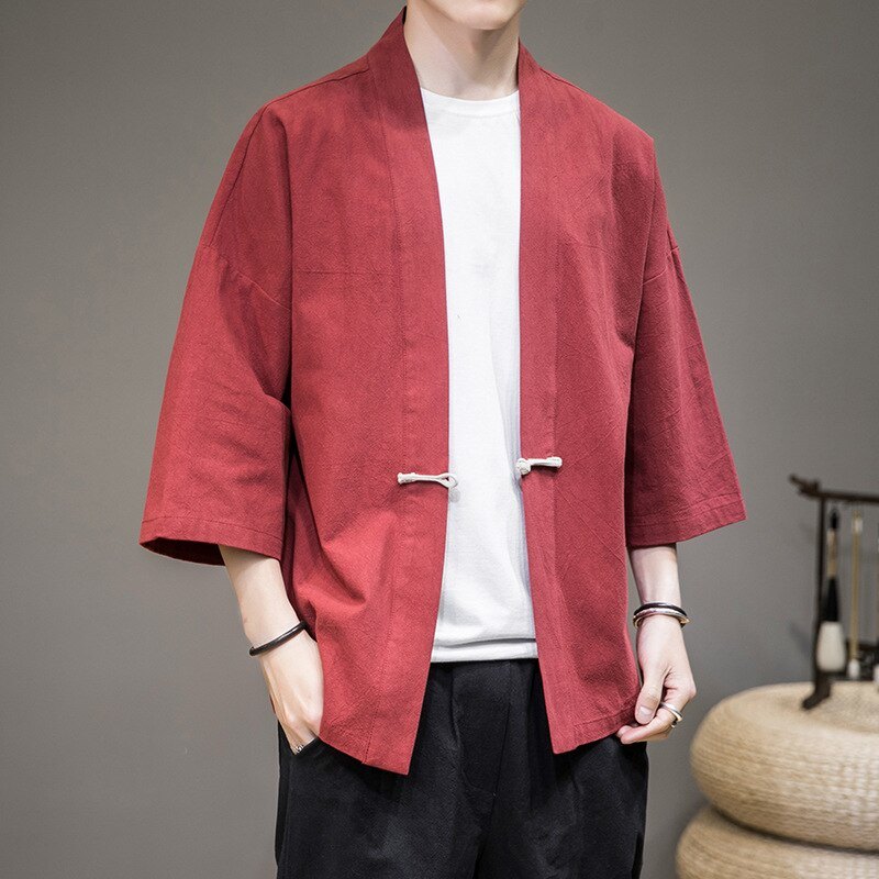 Summer Jacket Men Cardigan Kimono Coat