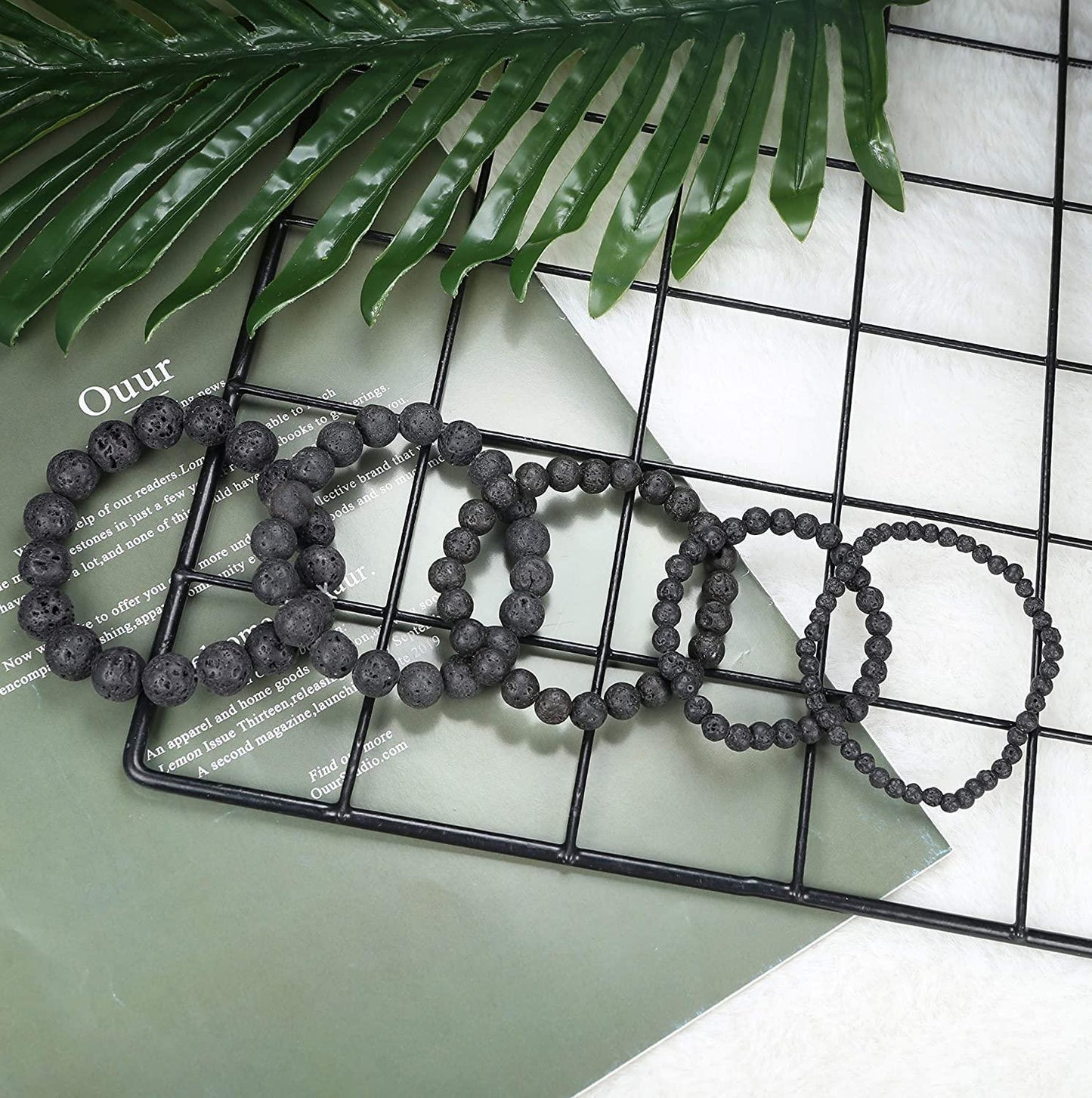 10 Piece Set Lava Bead Bracelets