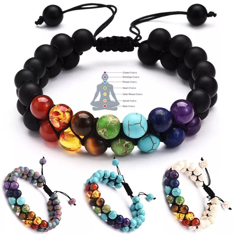 8mm Stone Double Braided Bracelet