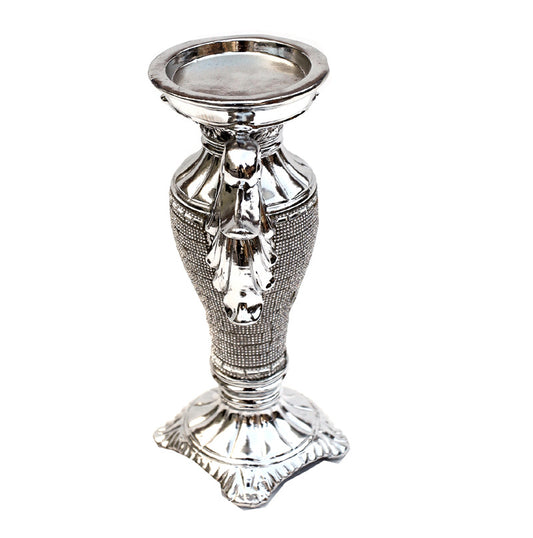 Ambrose Chrome Plated Crystal Embellished Ceramic Vase