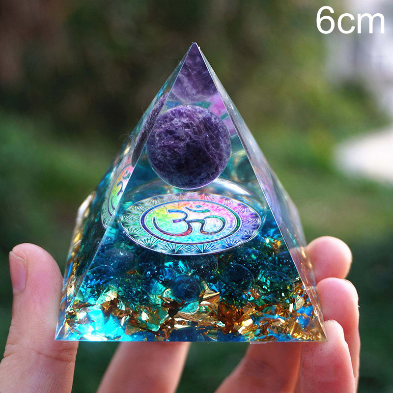 Natural Tiger Eye Orgonite Pyramid Healing Crystal