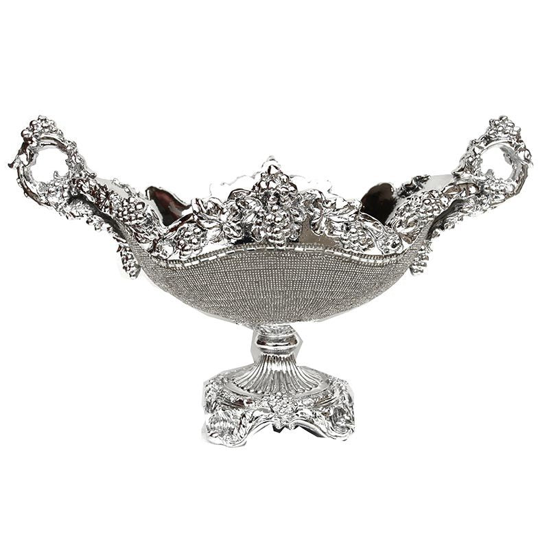 Ambrose Chrome Plated Crystal Embellished Ceramic Platter