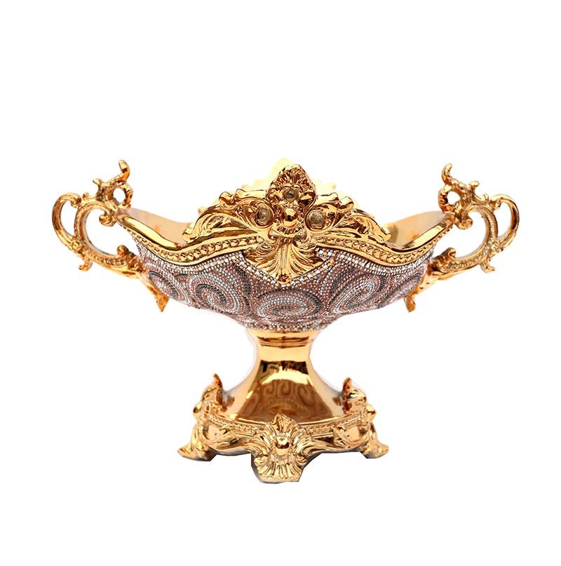 Ambrose Chrome Plated Crystal Embellished Ceramic Platter