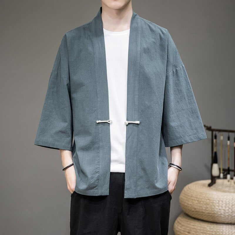 Summer Jacket Men Cardigan Kimono Coat