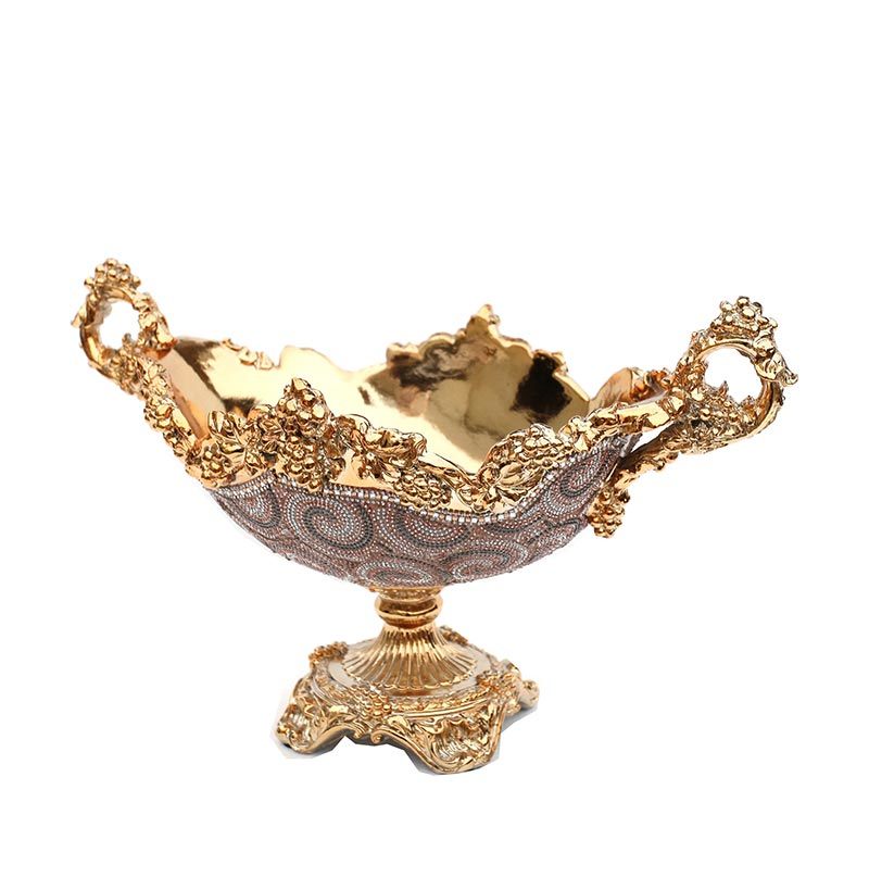 Ambrose Chrome Plated Crystal Embellished Ceramic Platter