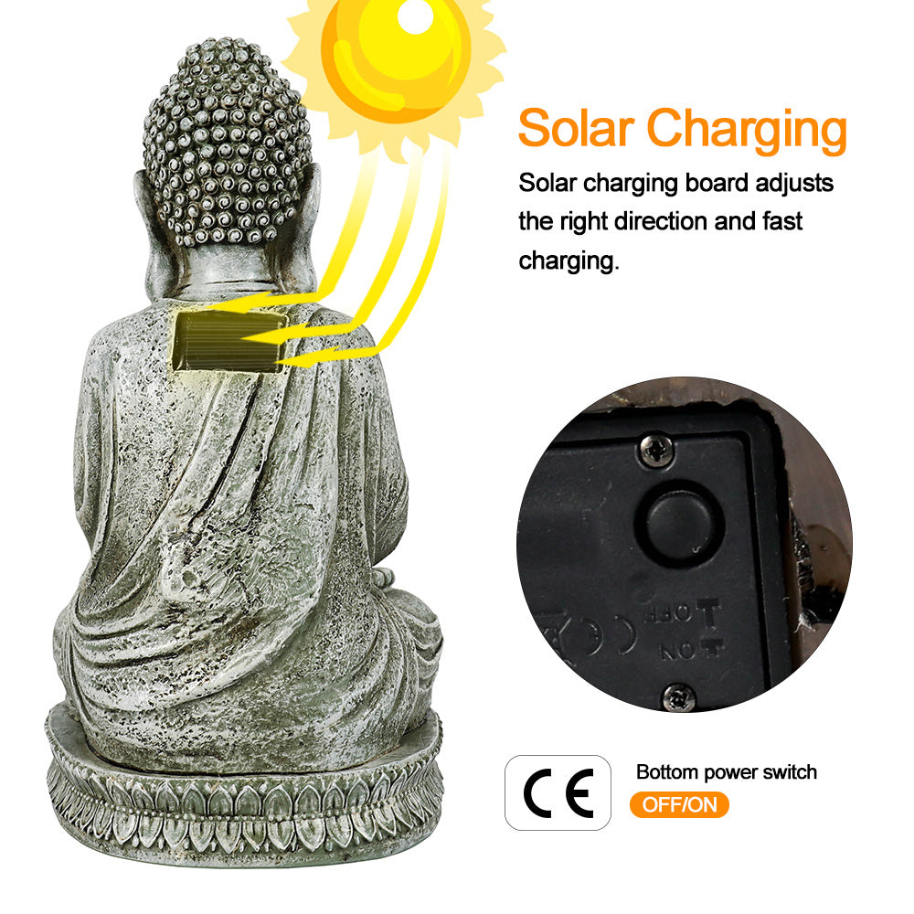 Meditating Sitting Buddha Solar Lights