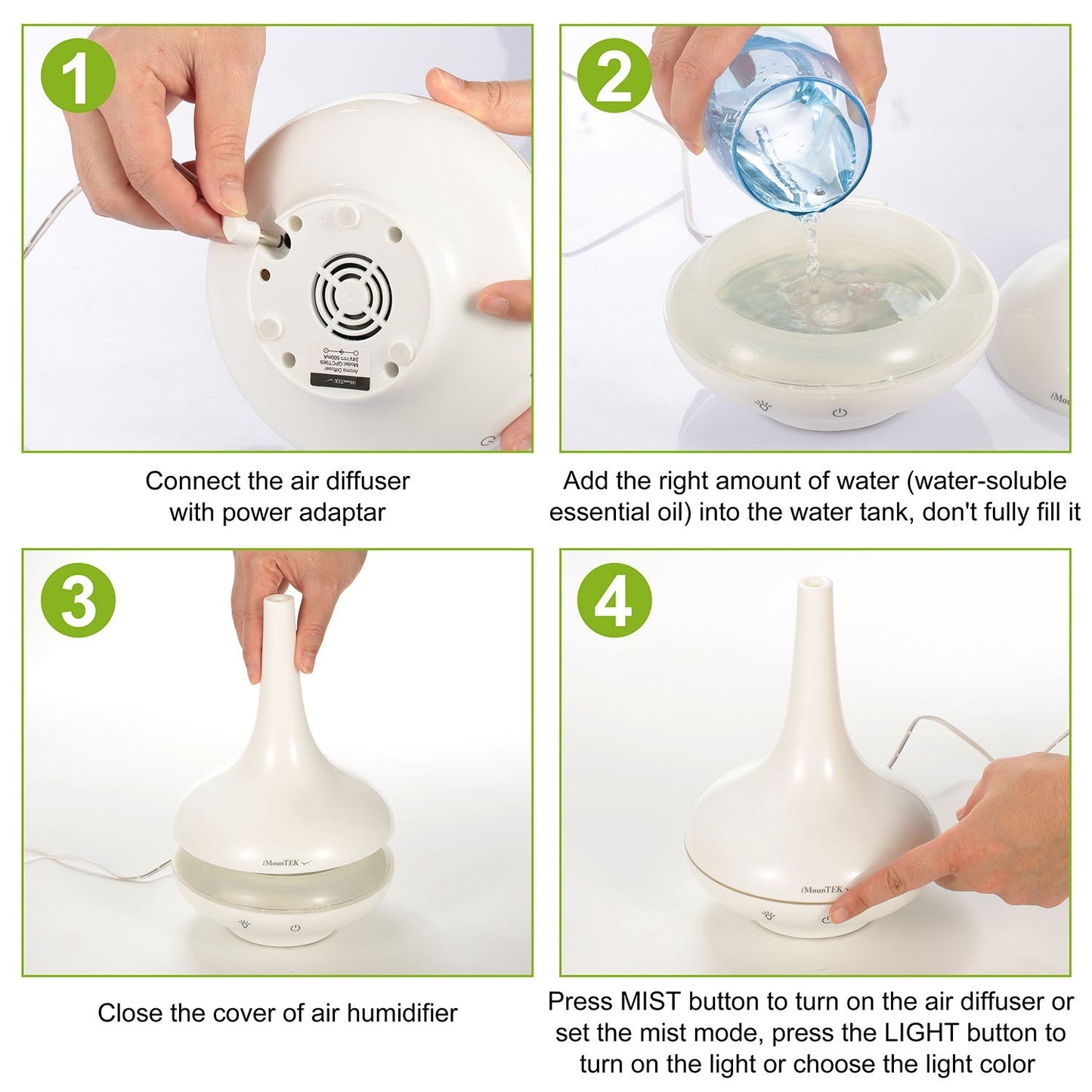 200ml Cool Mist Humidifier Essential Oil Diffuser w/7 Color LED Lights