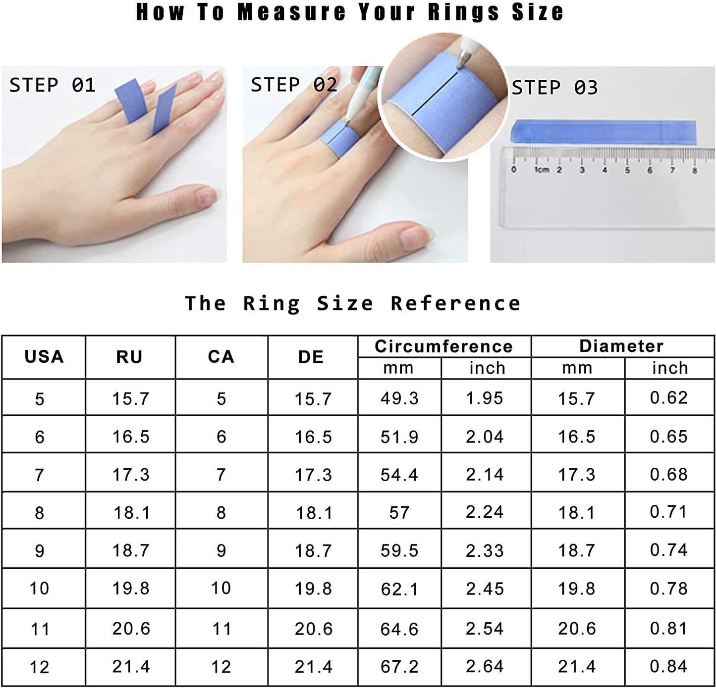 9Pcs Stainless Steel Anxiety Rings Size 6
