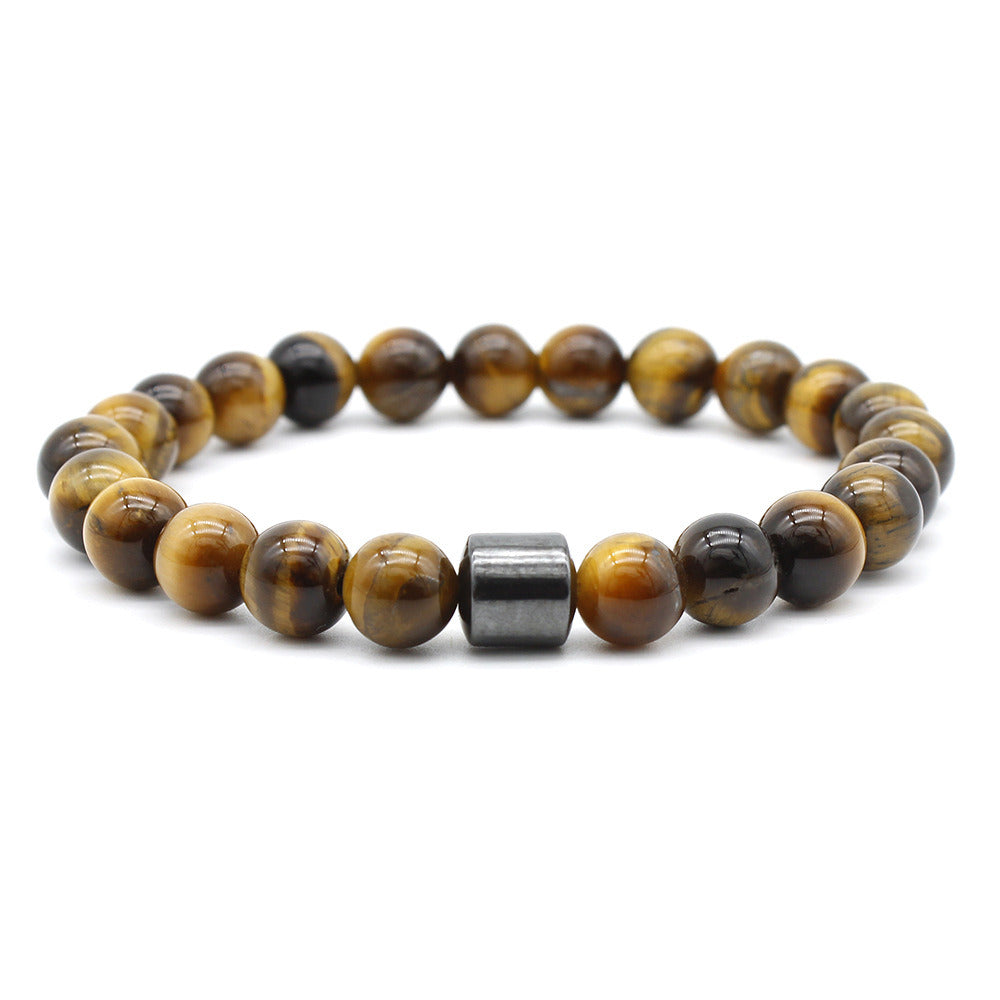 Healing Magnetic Tiger Eye Lava Natural Stone Bead Bracelet