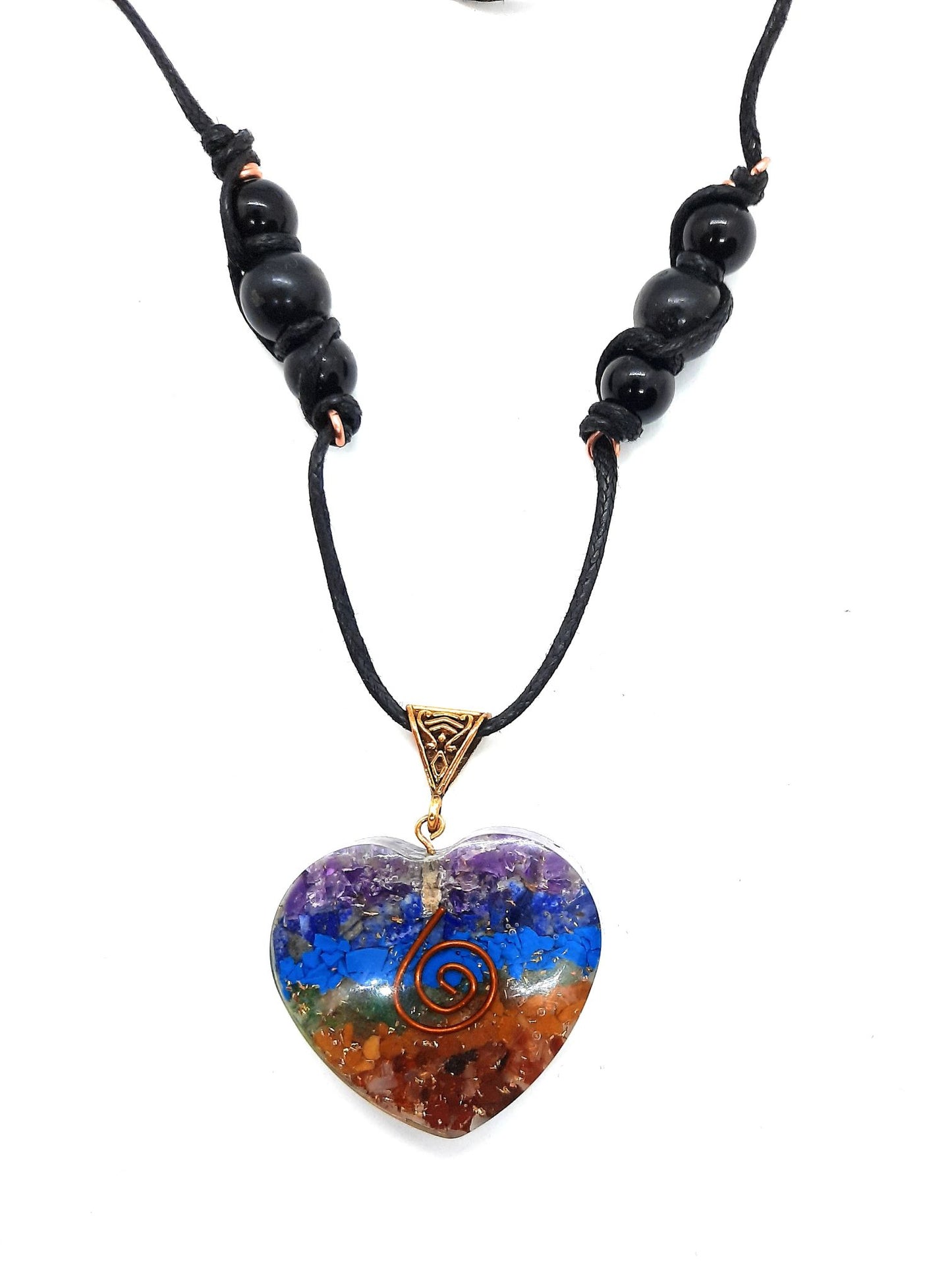 EMF 5G Shielding Orgone Heart Calming Necklace