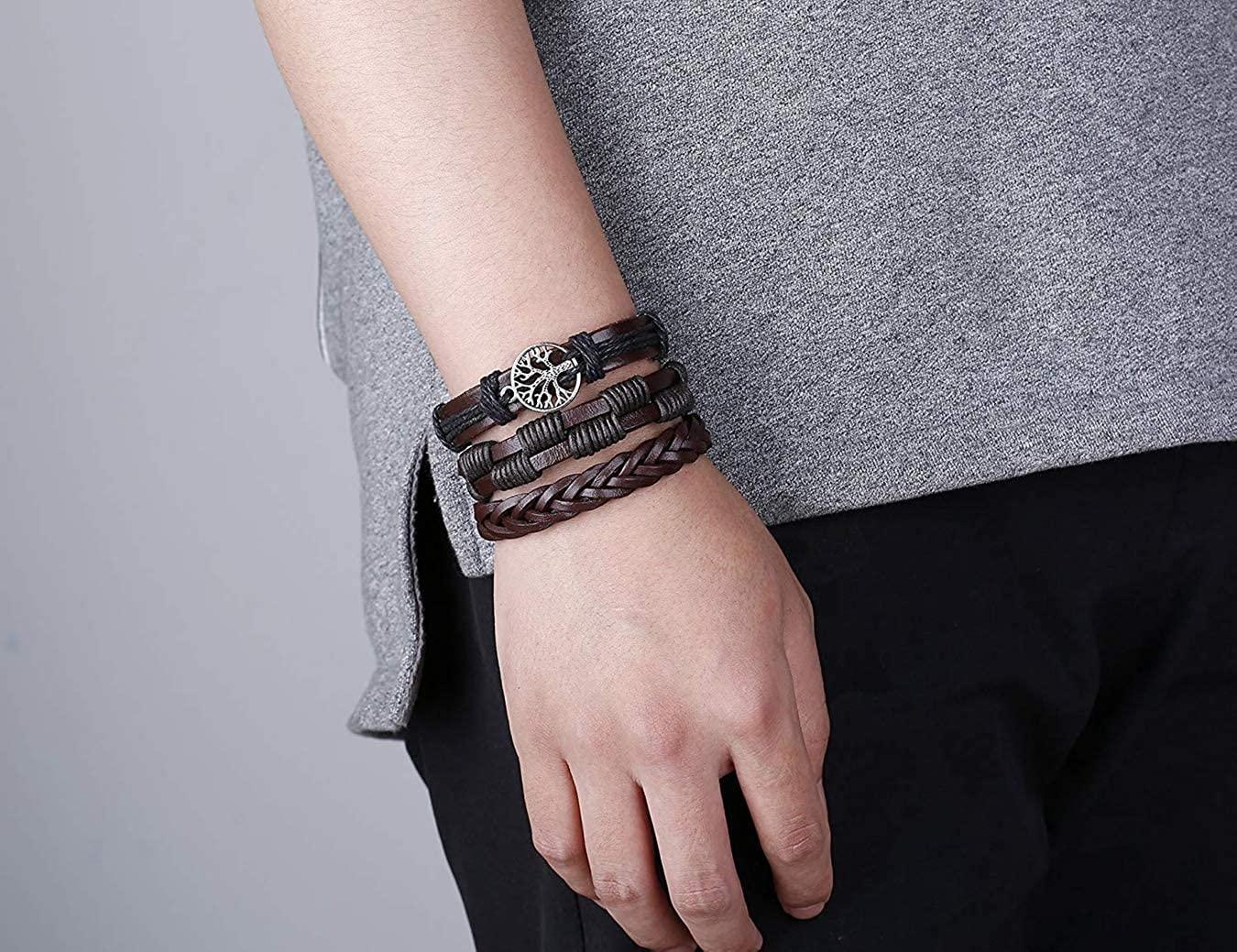 12PCS Hand Made Leather Bracelet Tree of Life