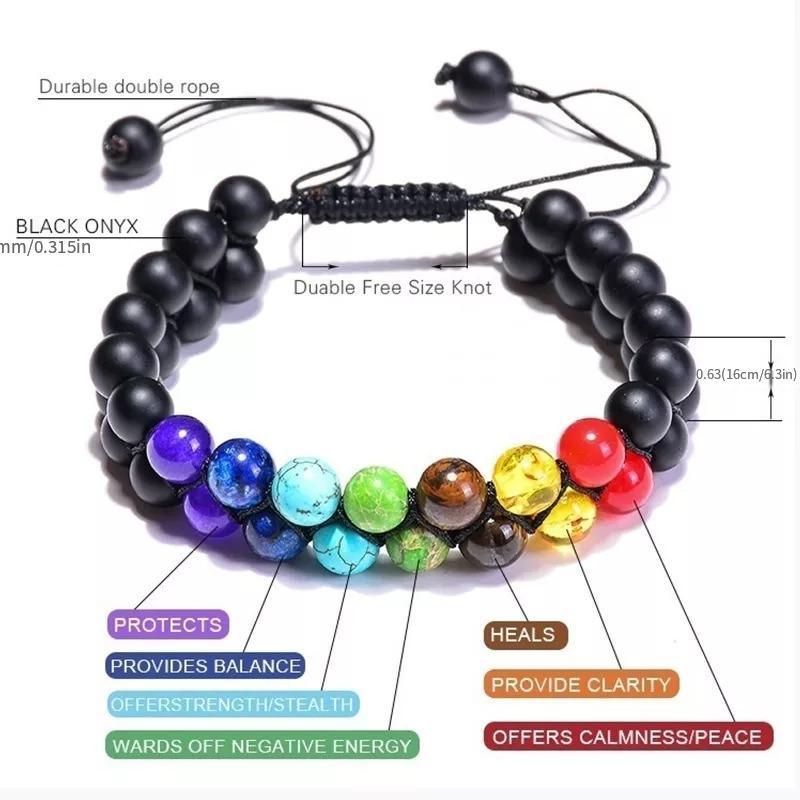 8mm Stone Double Braided Bracelet
