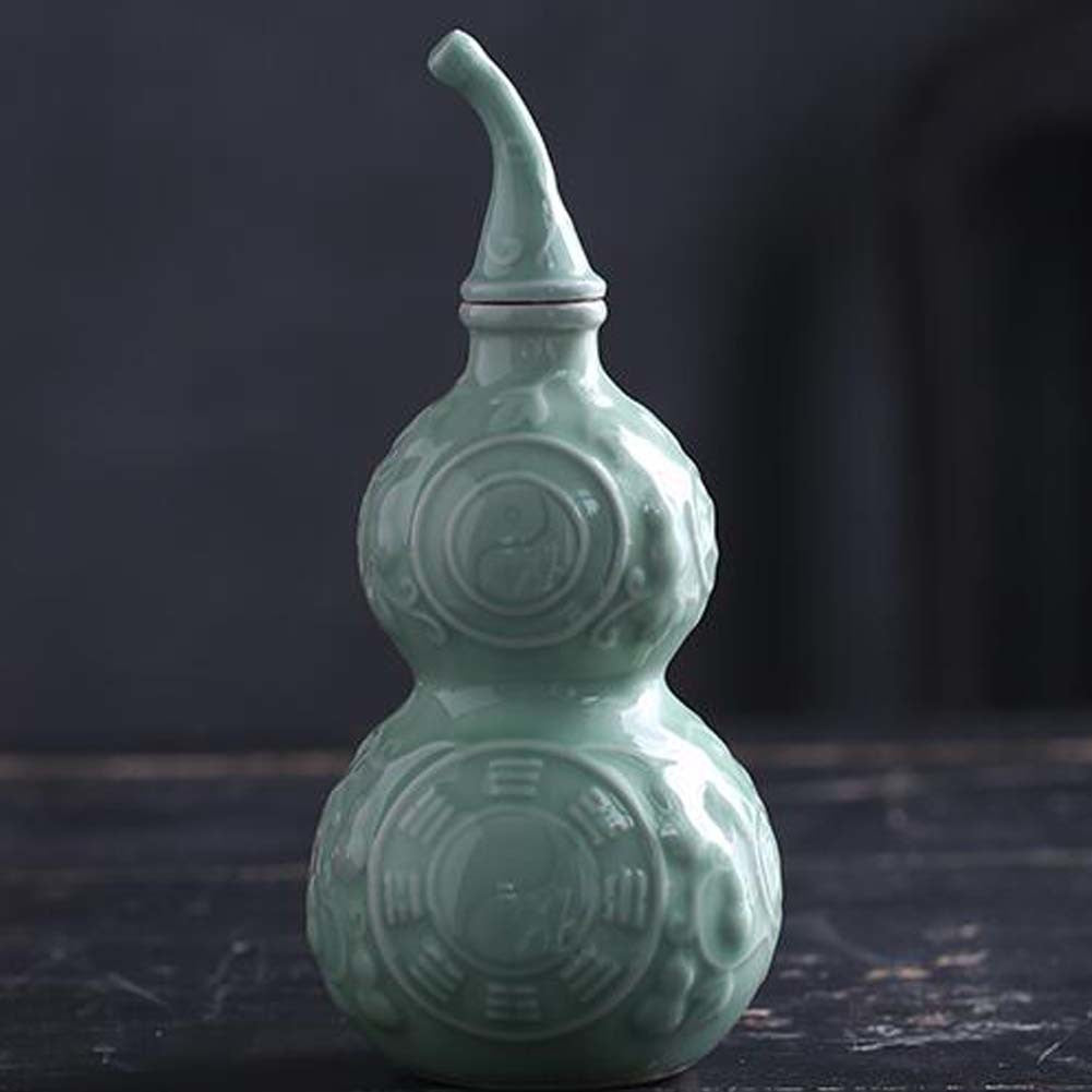 500ml Green Gourd Ceramic Wine Bottle