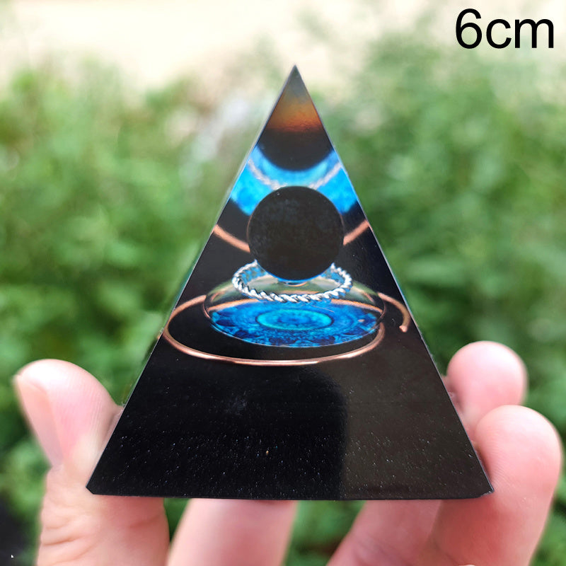 Natural Tiger Eye Orgonite Pyramid Healing Crystal