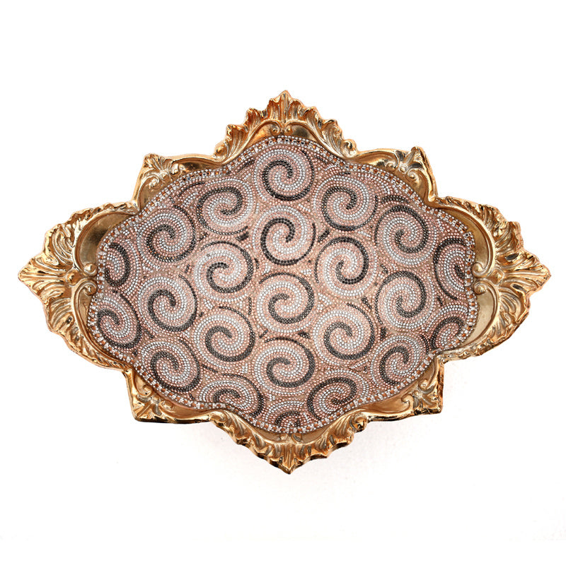 Ambrose Chrome Plated Crystal Embellished Ceramic Bowl