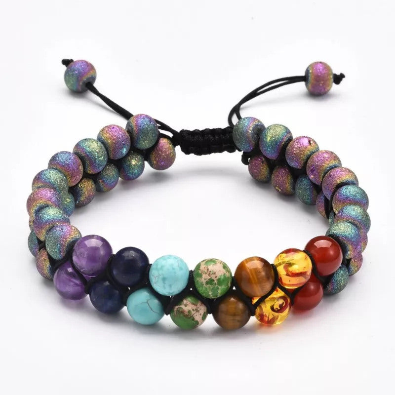 8mm Stone Double Braided Bracelet