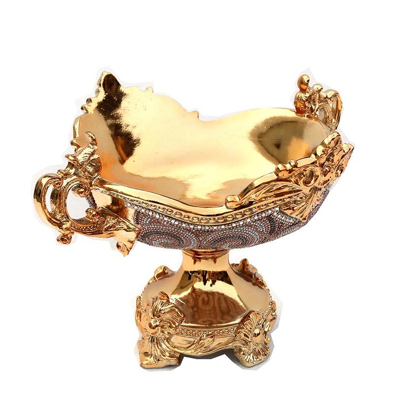 Ambrose Chrome Plated Crystal Embellished Ceramic Platter