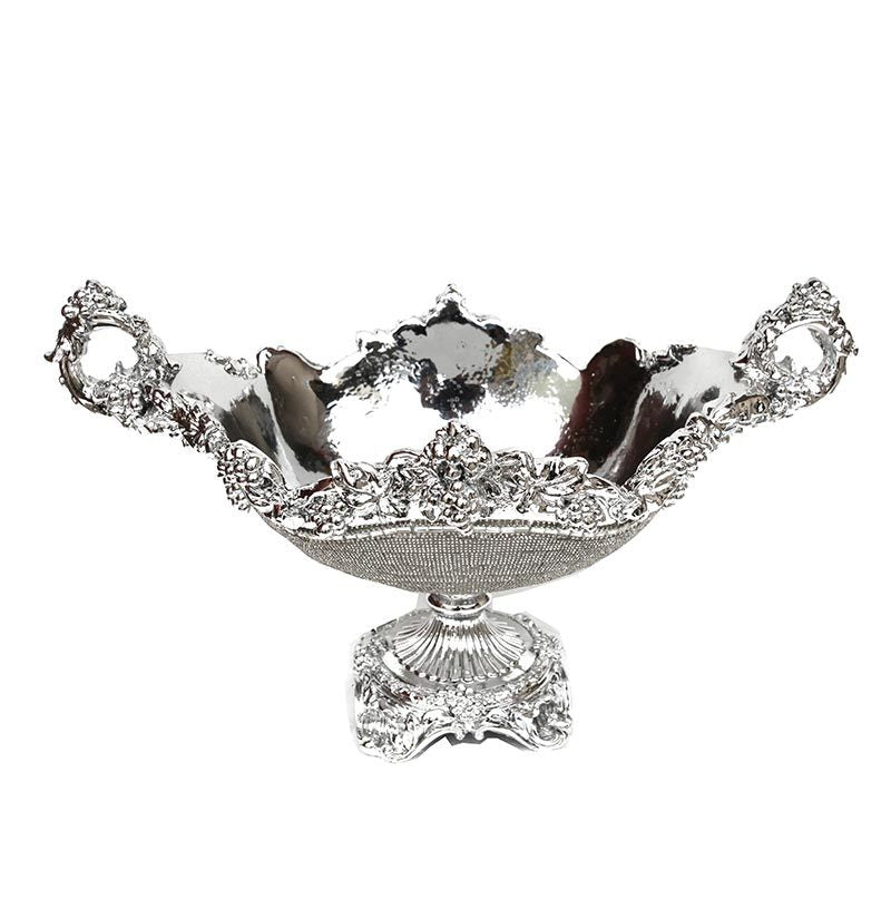 Ambrose Chrome Plated Crystal Embellished Ceramic Platter