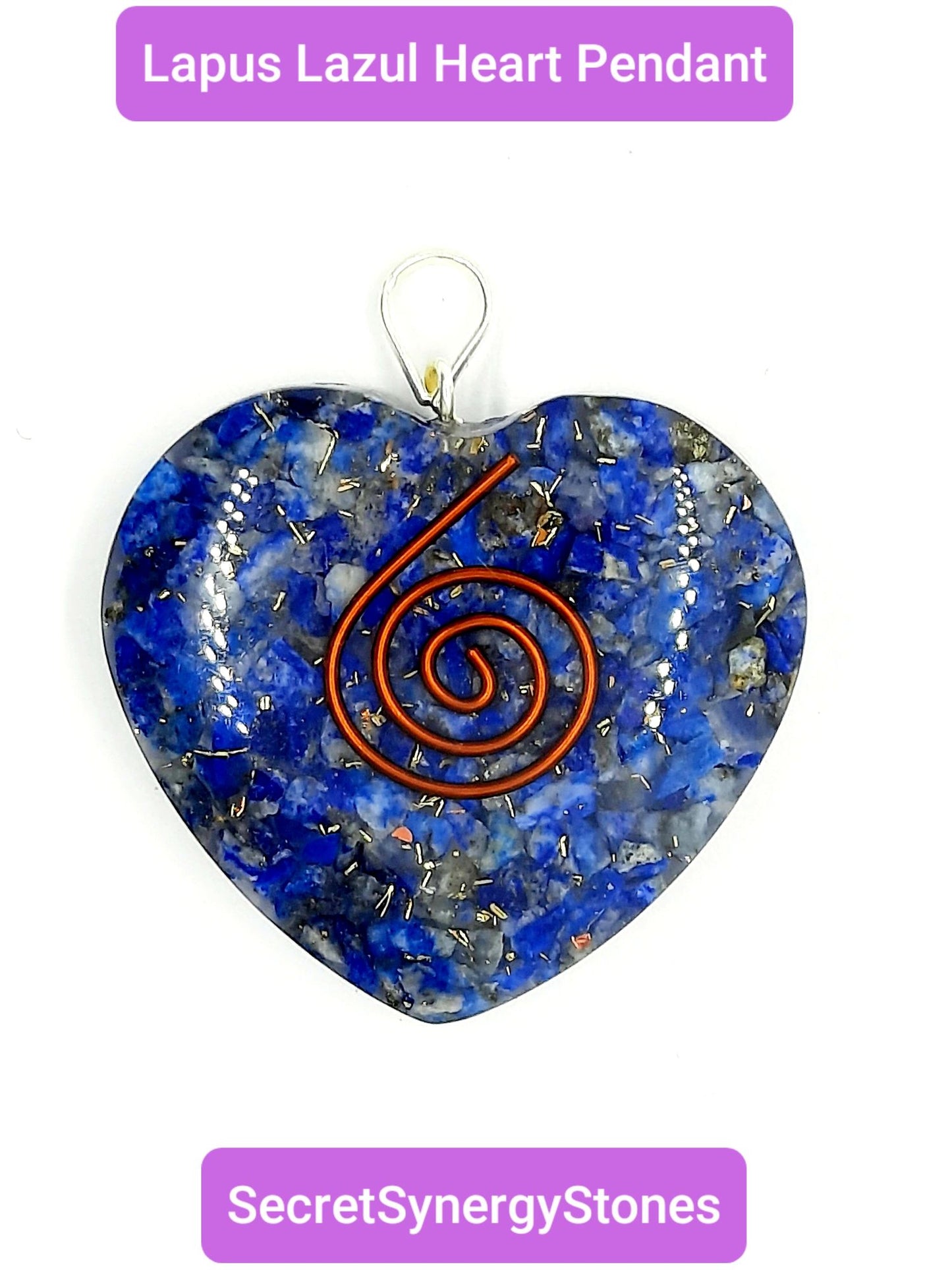 EMF 5G Shielding Orgone Heart Calming Necklace