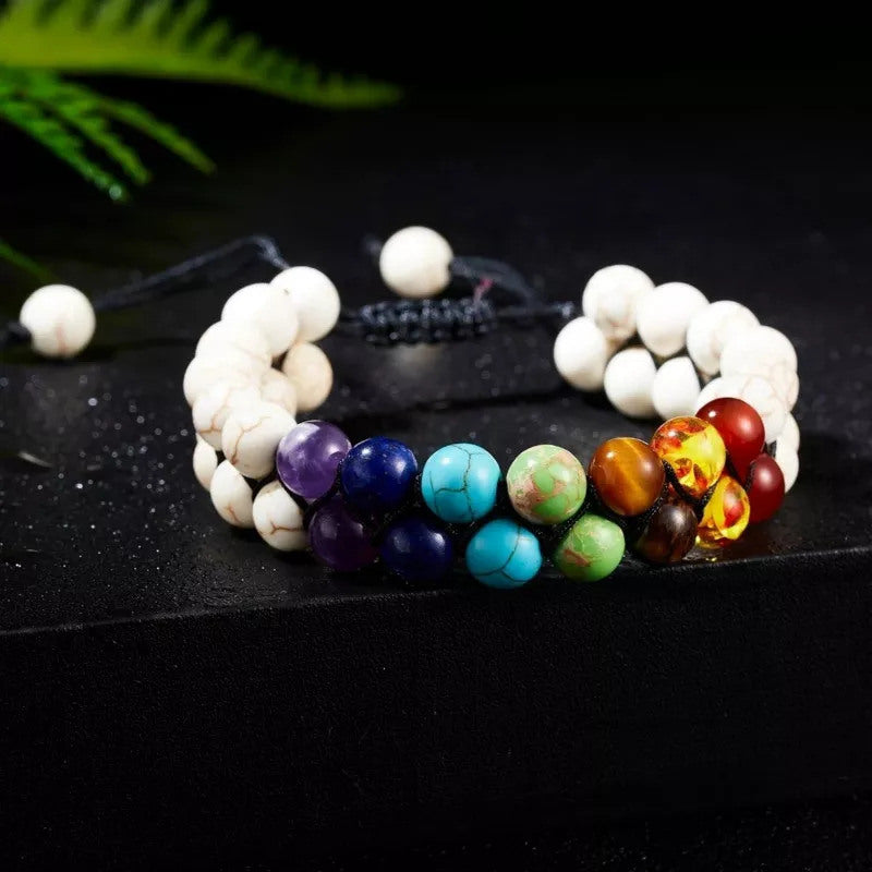 8mm Stone Double Braided Bracelet