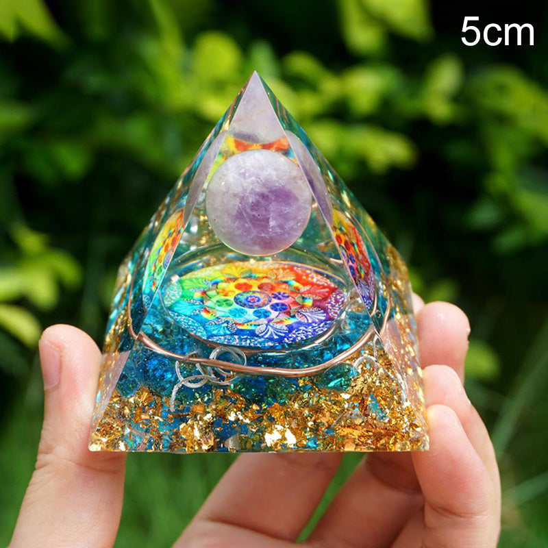 Natural Tiger Eye Orgonite Pyramid Healing Crystal