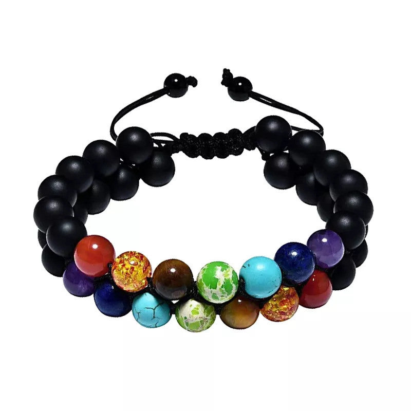 8mm Stone Double Braided Bracelet