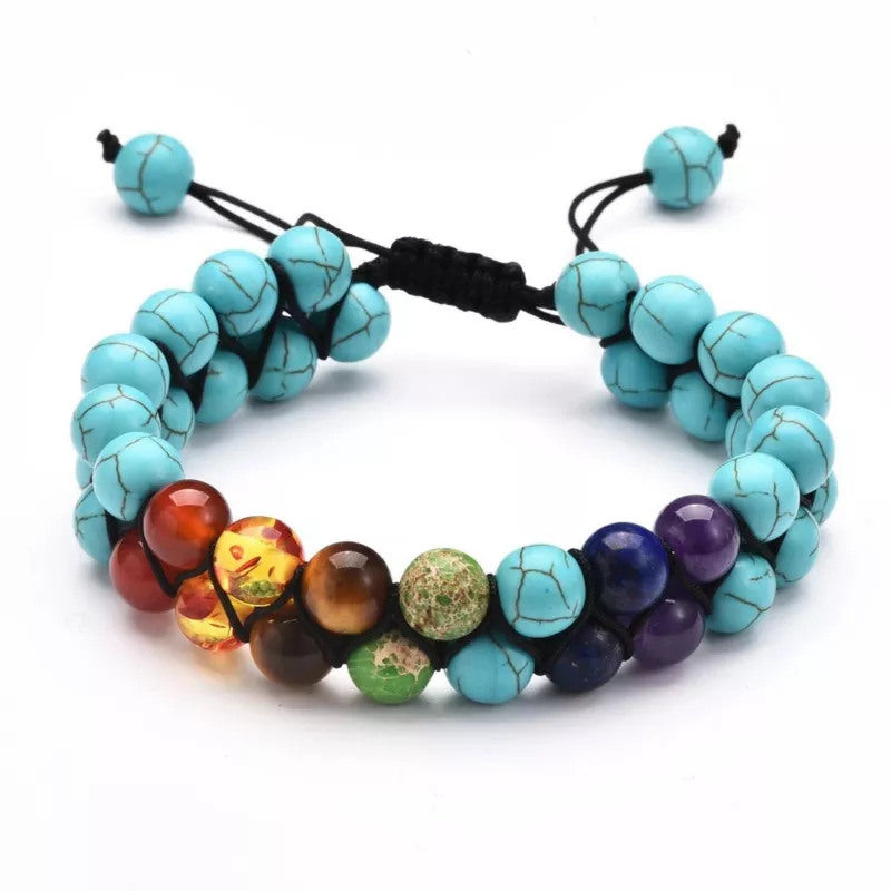 8mm Stone Double Braided Bracelet