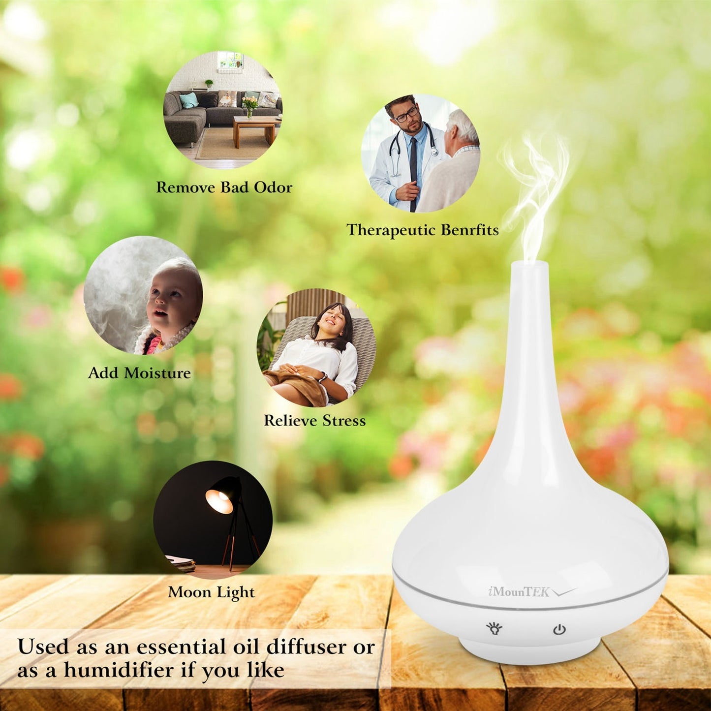 200ml Cool Mist Humidifier Essential Oil Diffuser w/7 Color LED Lights