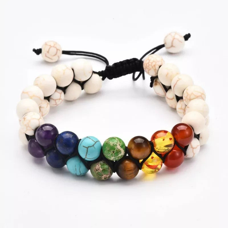8mm Stone Double Braided Bracelet