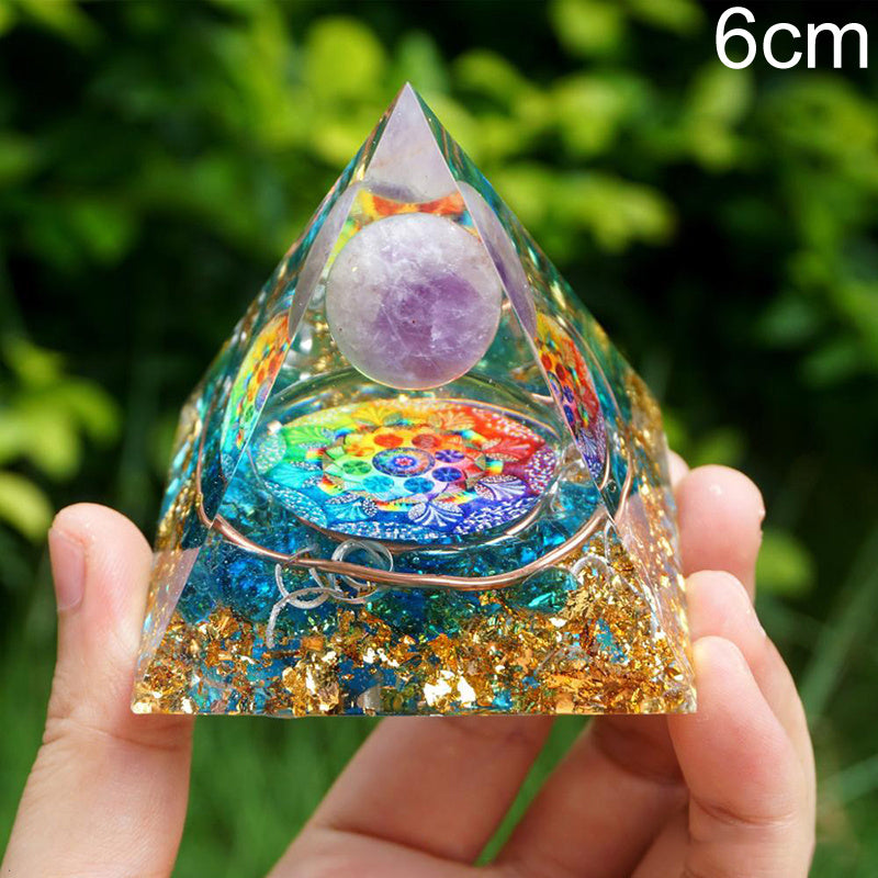 Natural Tiger Eye Orgonite Pyramid Healing Crystal
