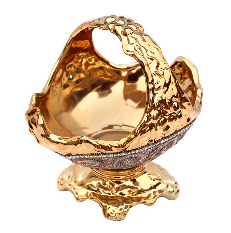Ambrose Chrome Plated Crystal Embellished Ceramic Platter
