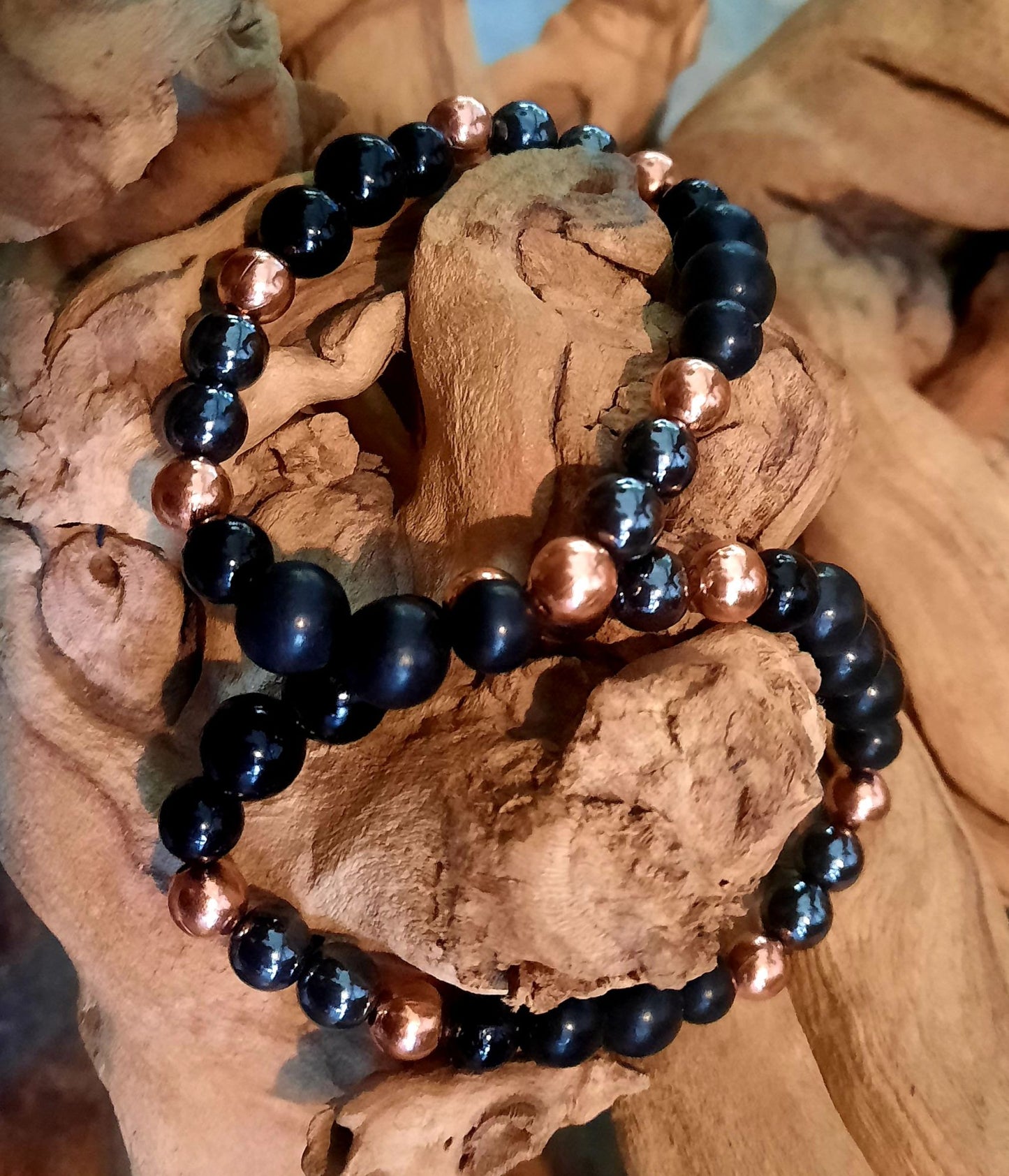 Power Bracelets for EMF 5G Protection Titanium Shungite Copper Tourmaline - Calming Bracelets