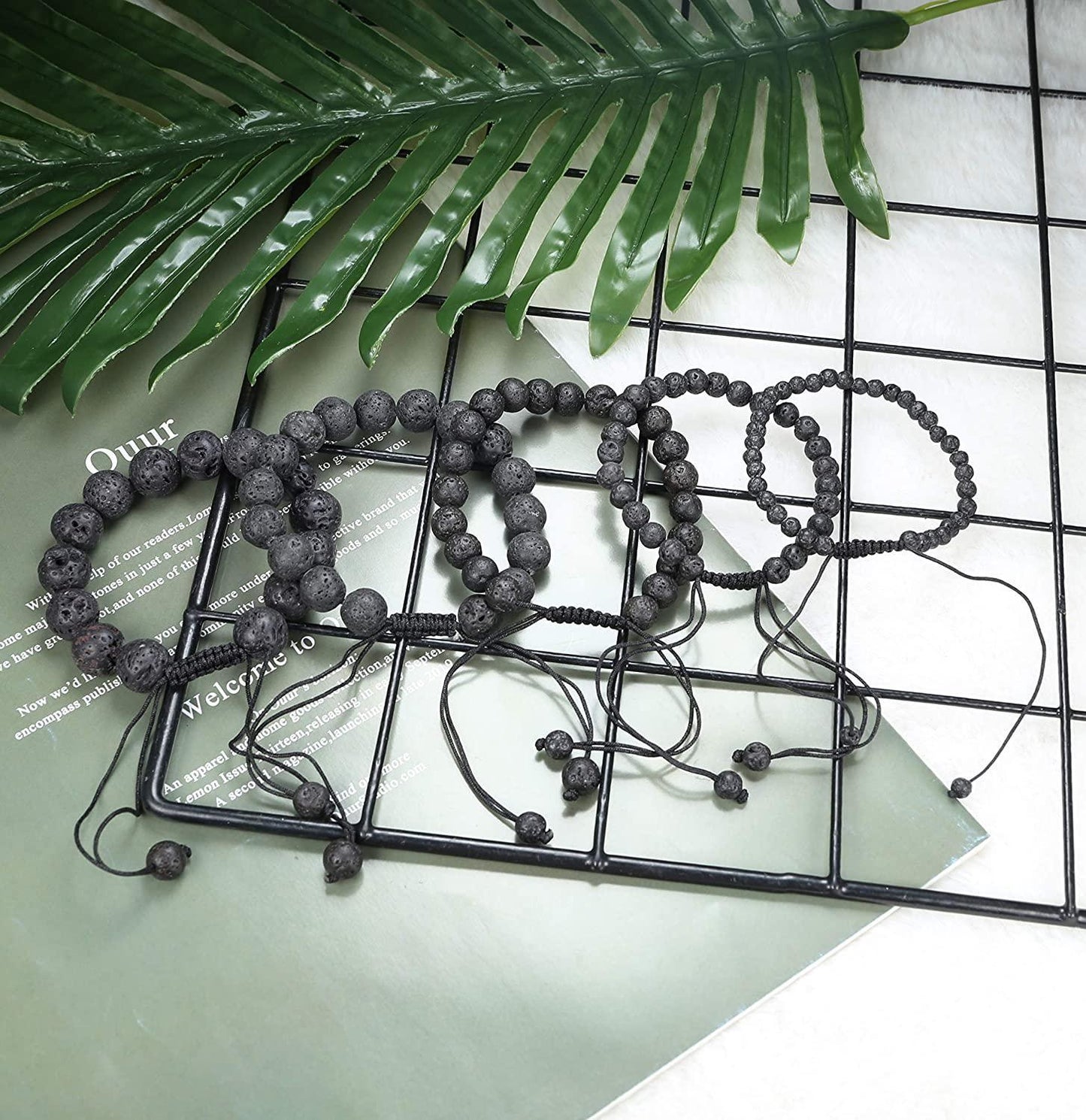 10 Piece Set Lava Bead Bracelets