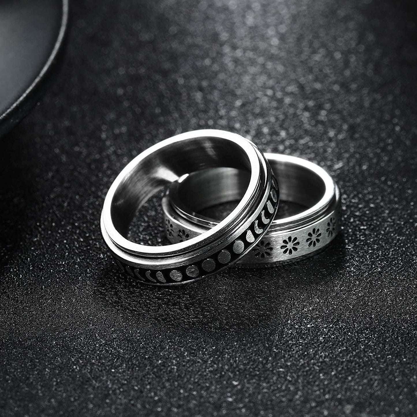 4Pcs Stainless Steel Fidget Band Ring