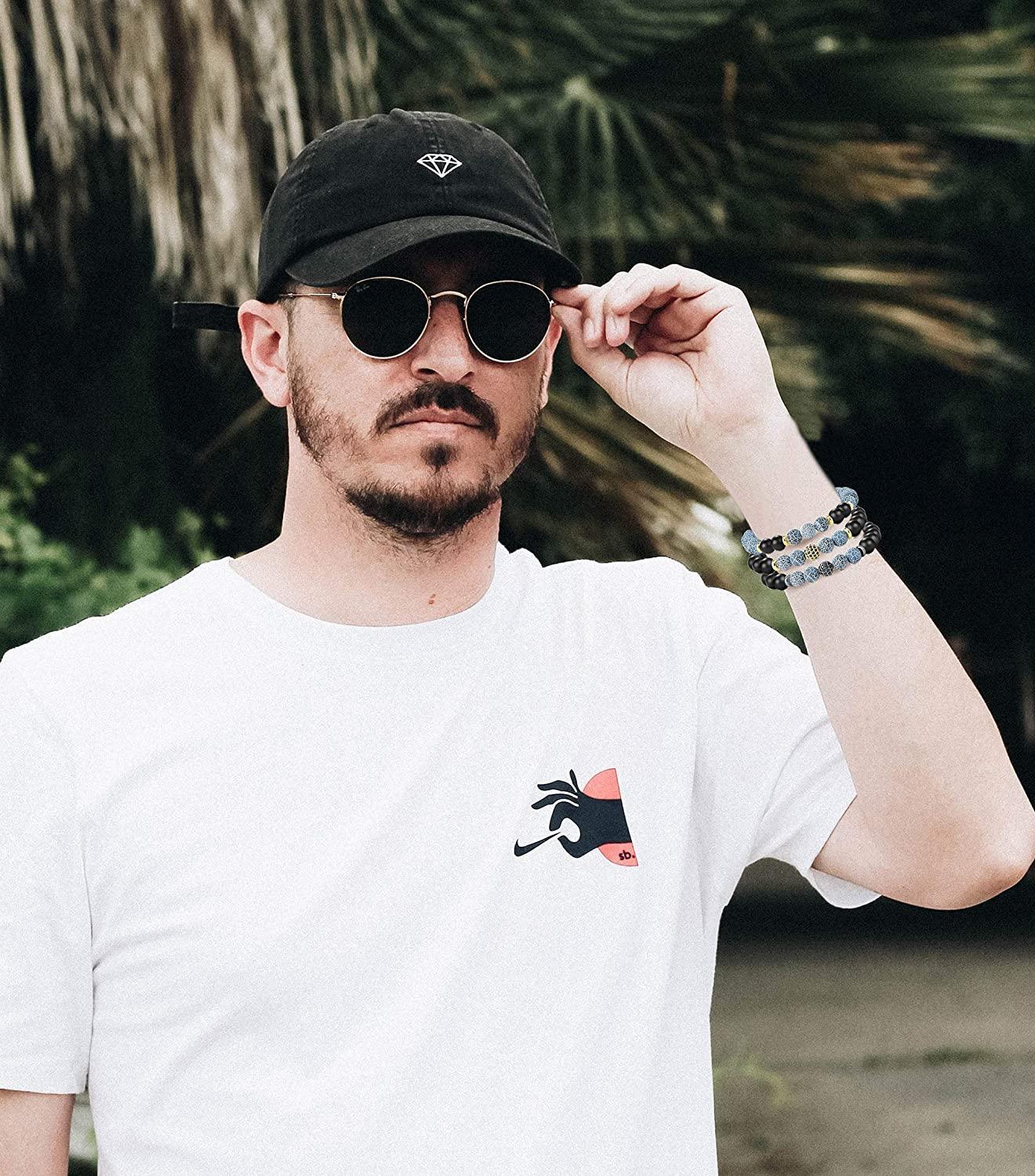 8MM Bead Bracelets Set of 6