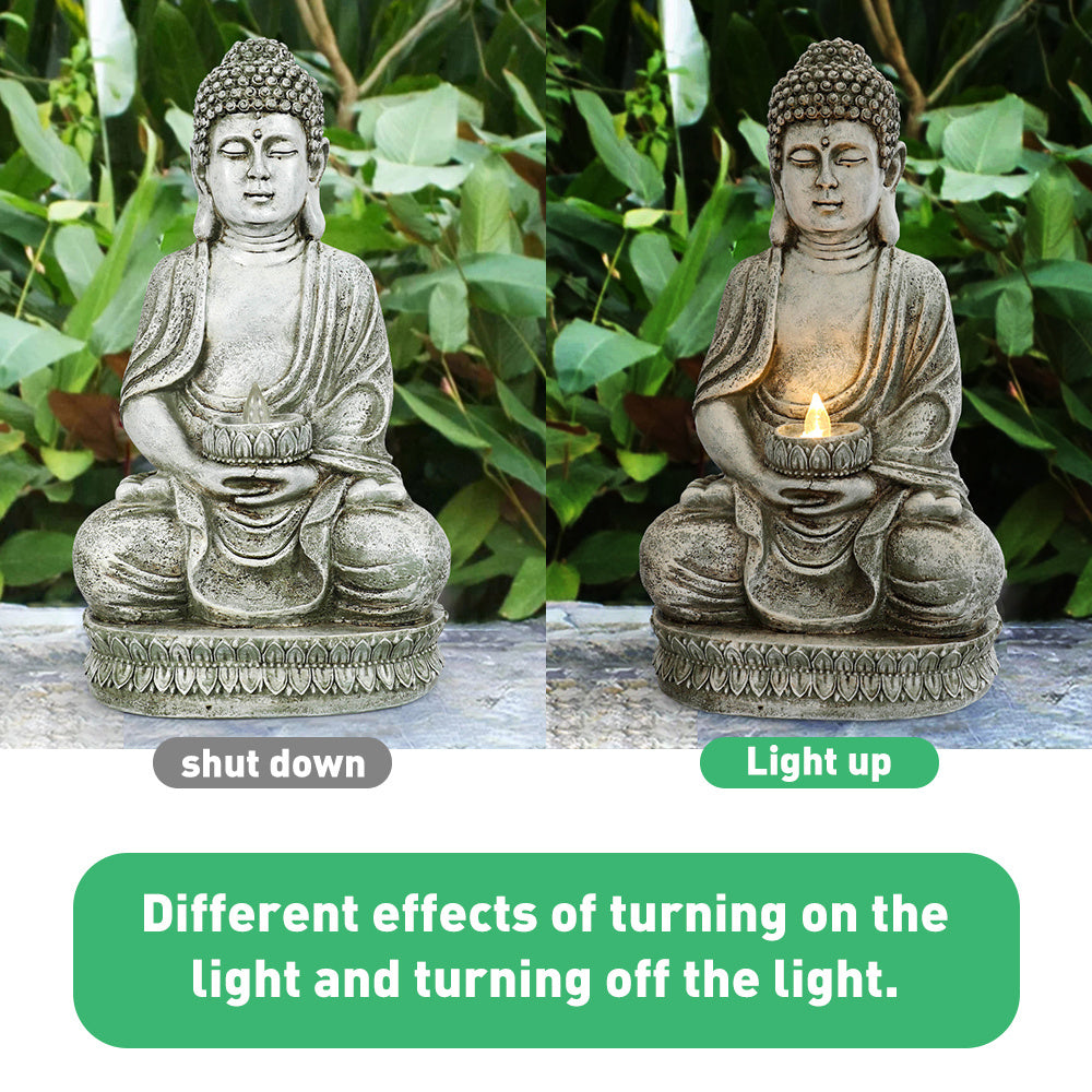 Meditating Sitting Buddha Solar Lights