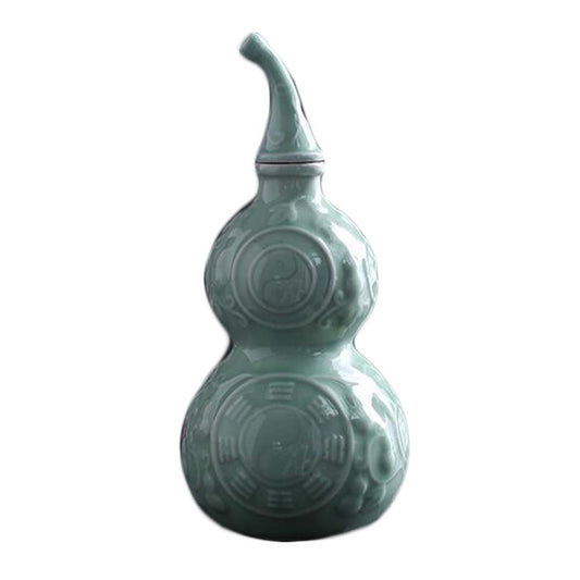 500ml Green Gourd Ceramic Wine Bottle