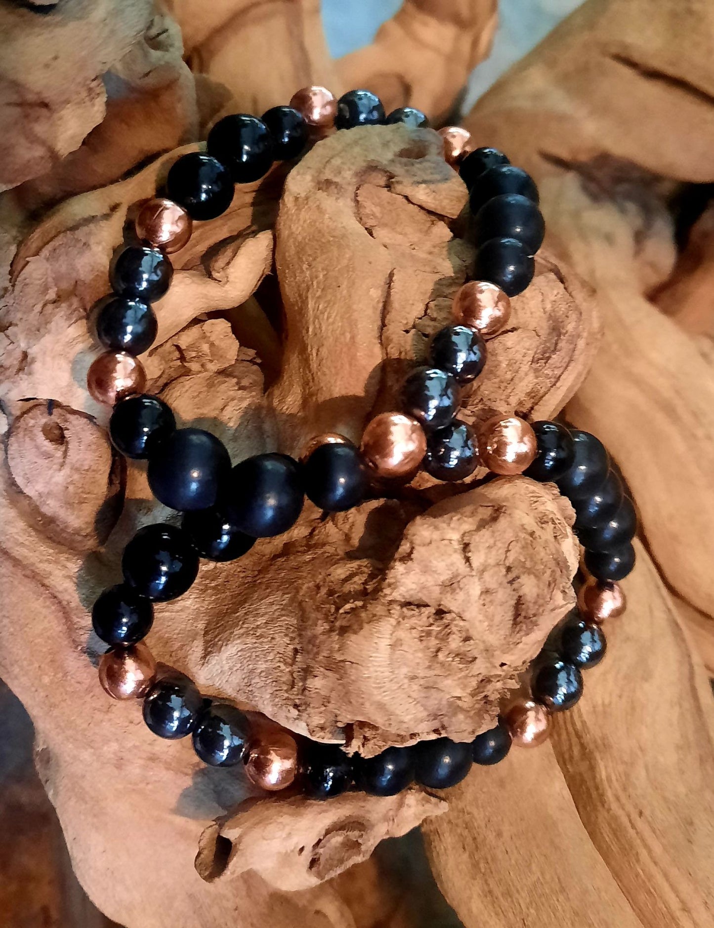 Power Bracelets for EMF 5G Protection Titanium Shungite Copper Tourmaline - Calming Bracelets