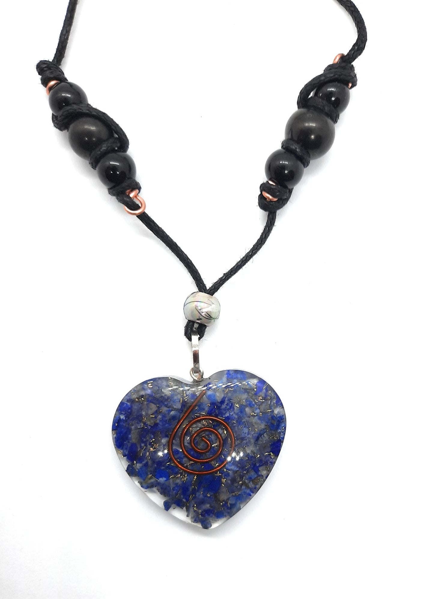 EMF 5G Shielding Orgone Heart Calming Necklace