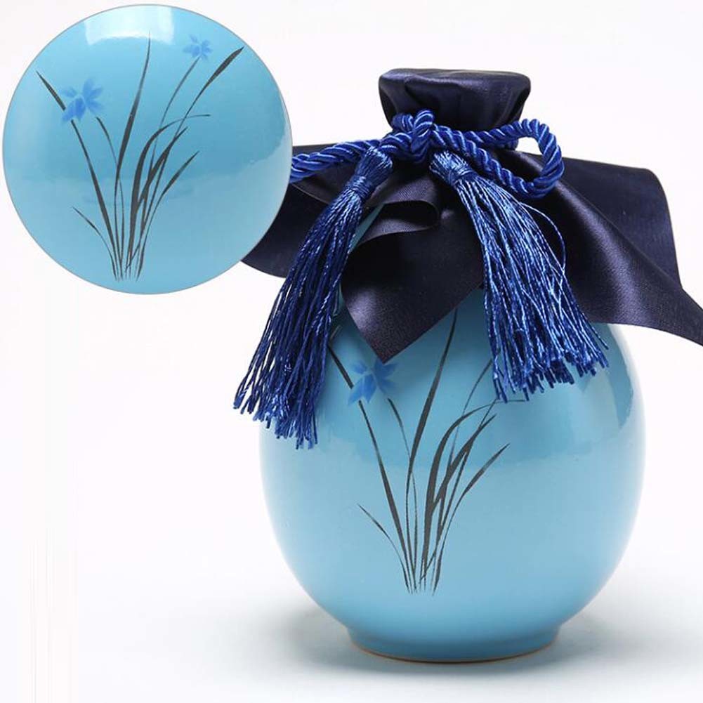 17oz Blue Ceramic Wine Jar