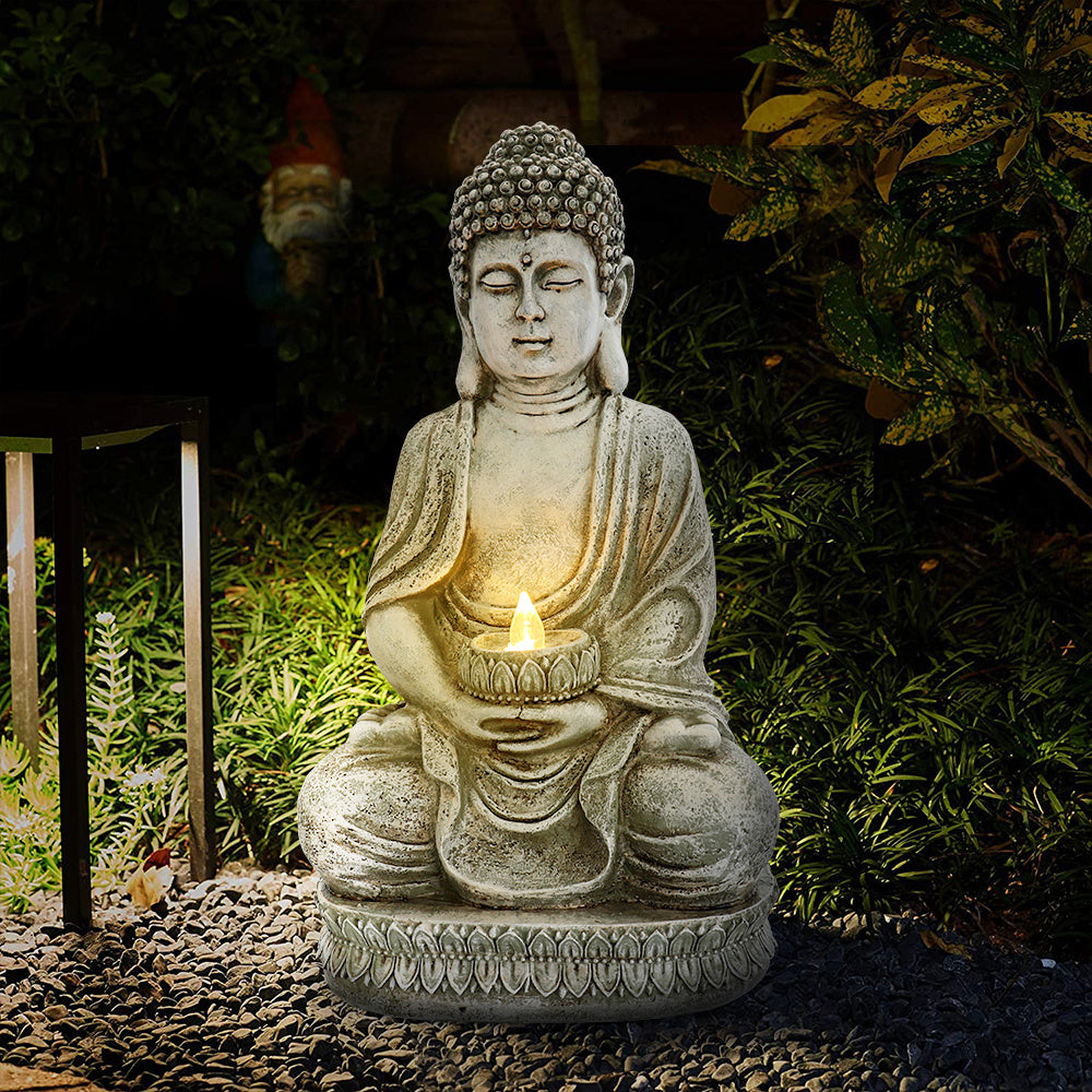 Meditating Sitting Buddha Solar Lights